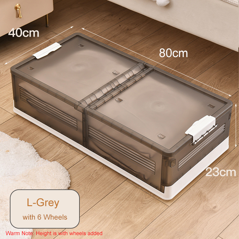 Homy Underbed Storage Box with 6 Wheels  Double Sided Folding Under Bed Storage Box Clothes Organizer