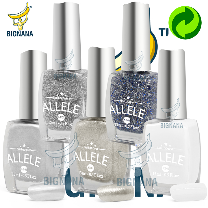 Các Tông Trắng, Trắng Kim Tuyến, Trắng Bạc, Trắng Nhũ Sang Trọng, Sơn Móng Tay Allele Chai 15ml Gam Màu Đẹp