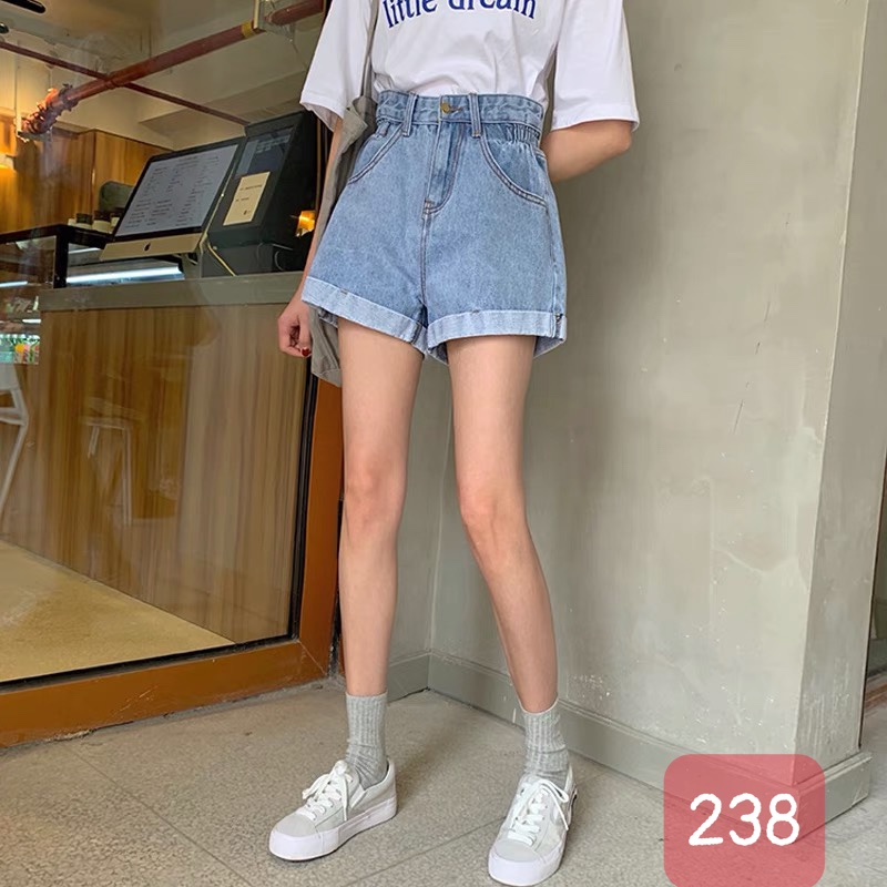 [HCM]Quần short jean nữ  màu xanh lưng cao đẹp phong cách thời trang cao cấp PG76 FASHION SJ0001 - áo thun nam là 6-9 month