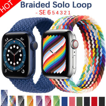 Dây Đeo Hình Vòng Bện Solo Cho Vòng Đeo Đồng Hồ Apple 6 5 4 3 Se 40Mm 38Mm 42Mm Vải Nylon Thắt Lưng Co Giãn Vòng Đeo Tay I Watch Series 44Mm 42