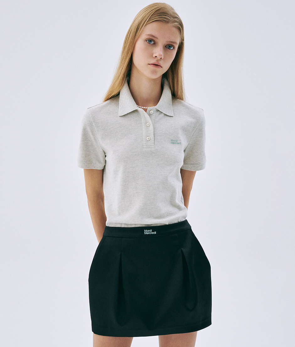 [IVE AnYujin PICK] MARDI MERCREDI SLIM FIT ESSENTIAL PIQUET T SHIRT