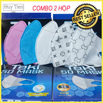 Khẩu trang y tế 5D mask TAKI (10 cái/hộp) có tem, logo, dày 3 lớp kháng khuẩn, vải không dệt, quai thun, ngăn ngừa bụi mịn lên đến 95%. Sản xuất theo quy trình của nhật bản đảm bảo an toàn