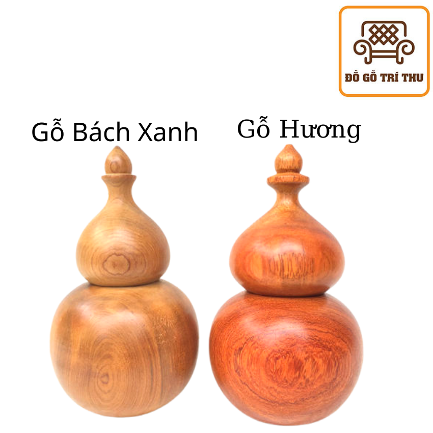 Lọ, Hộp đựng tăm bằng gỗ Hương nguyên khối hình hồ lô