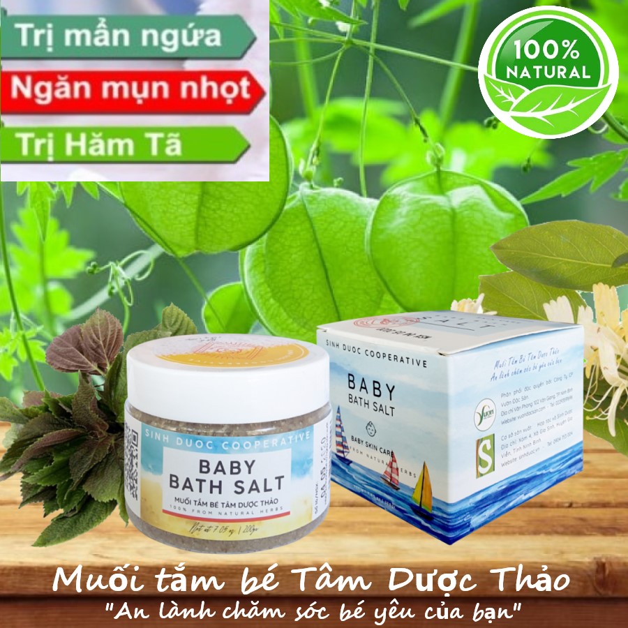 Muối tắm bé Sinh Dược 200gr - Muối tắm bé thảo dược Tâm Dược Thảo 100% từ thiên nhiên