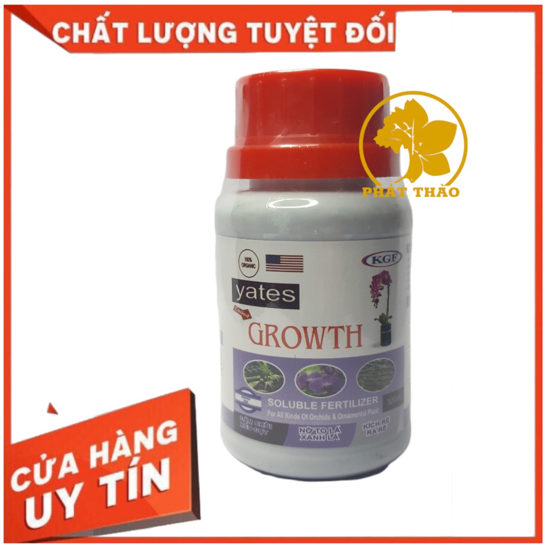 Phân bón lá hữu cơ mỹ yates growth - 100% organic - lọ 100ml