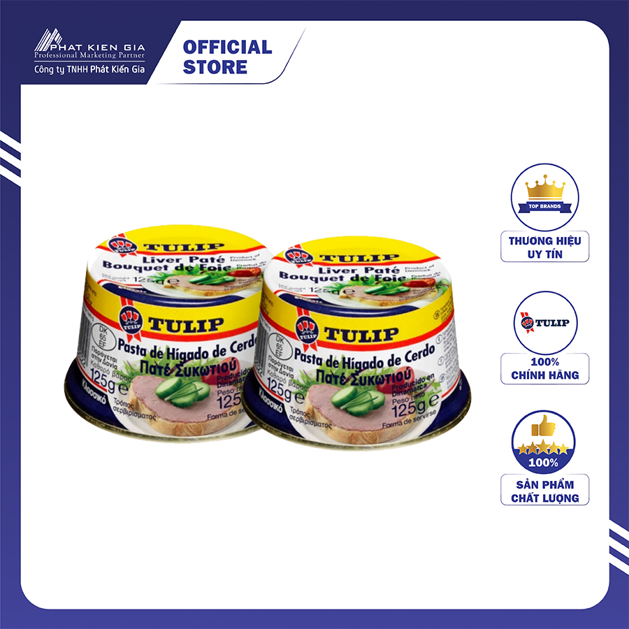 COMBO 2 Hộp Pate Heo Tulip 125g (Đan Mạch)