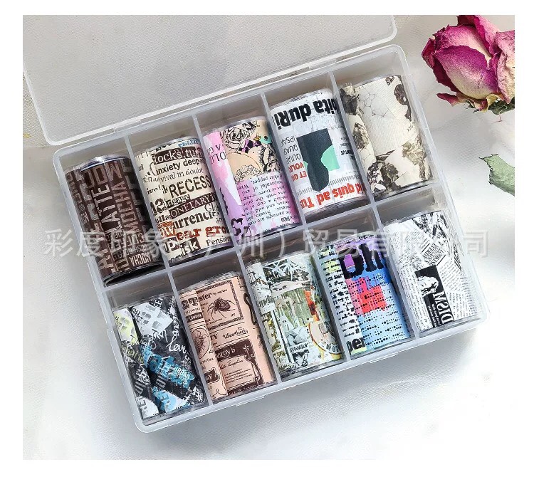 Foil Báo Dán Móng, Foil Nail Họa Tiết Báo
