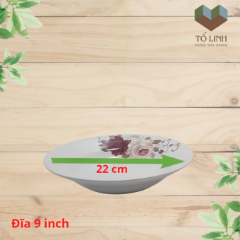 Combo 2 đĩa sứ hoa cao cấp,Set bộ 2 dĩa sứ hoa