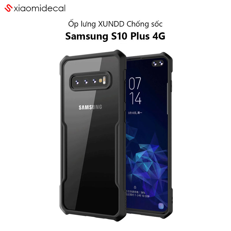 Ốp lưng XUNDD Samsung S10 Plus 4G Mặt lưng trong suốt, Viền TPU, Chống sốc