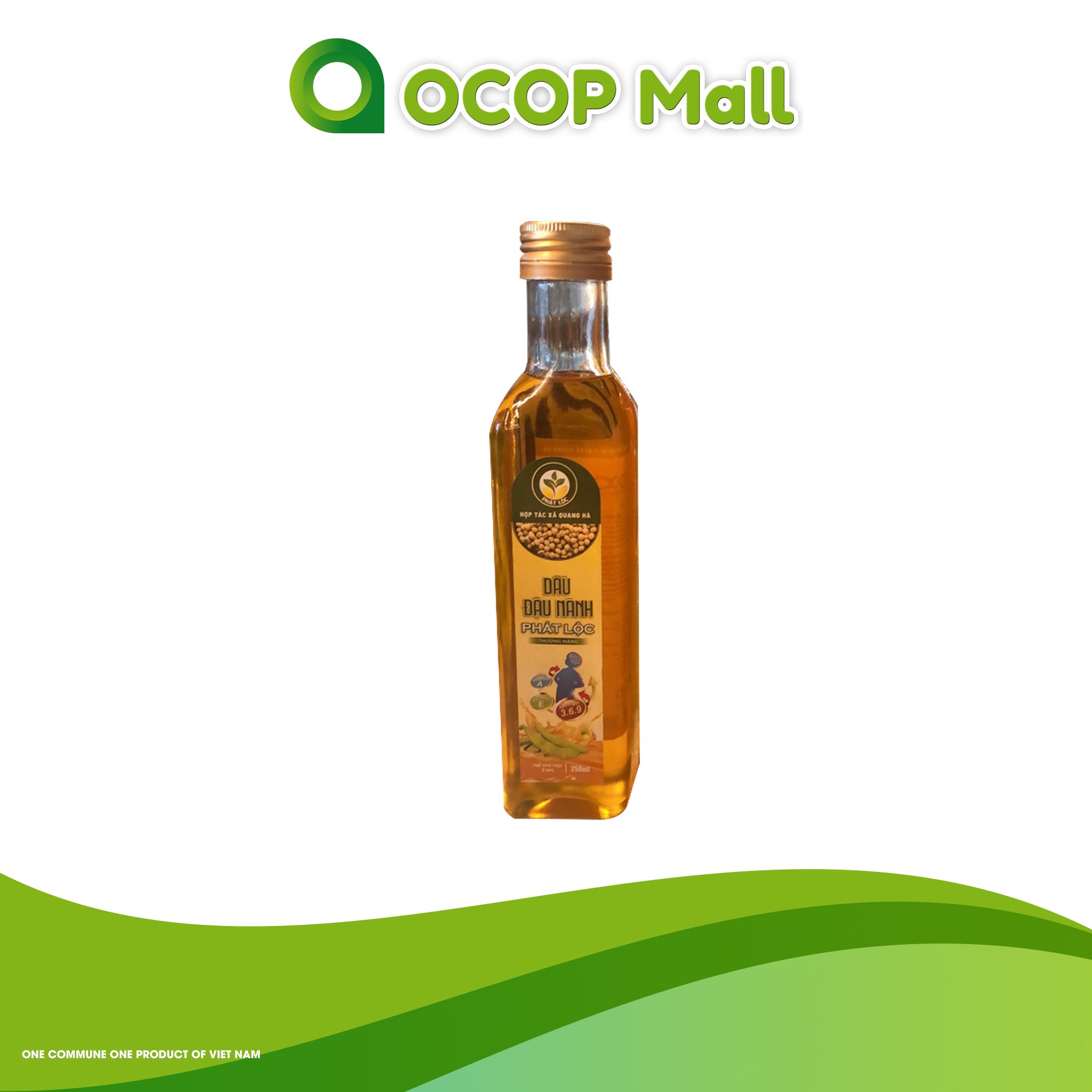 Dầu Đậu Nành Phát Lộc nguyên chất 100% - 250/500ml - Chai thủy tinh - Sản phẩm OCOP