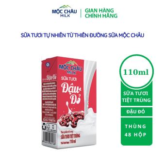 Thùng 48 hộp Sữa tươi tiệt trùng đậu đỏ 110ml Mộc Châu Milk