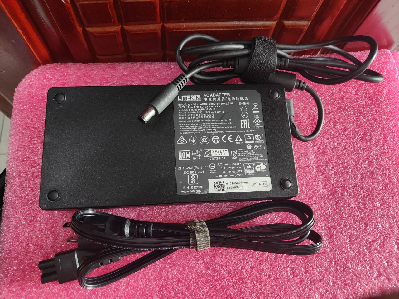 Sạc laptop msi gaming, đồ họa cao cấp kim lớn ac liteon pa-1231-12 19.5v 11.8a 230w zin bóc máy - full cáp nguồn