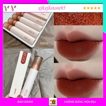 Son môi lì JOCO vỏ trắng tone đỏ nâu đất mềm mịn lâu trôi,son môi nội địa Trung