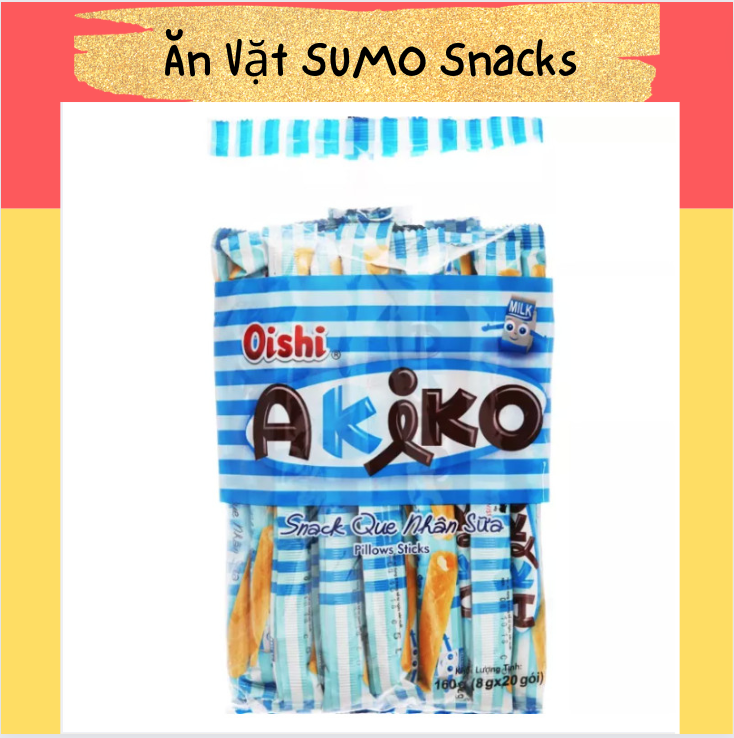 Snack Que Nhân Sữa Oishi Akiko gói 160g-Ăn Vặt Sumo Snack