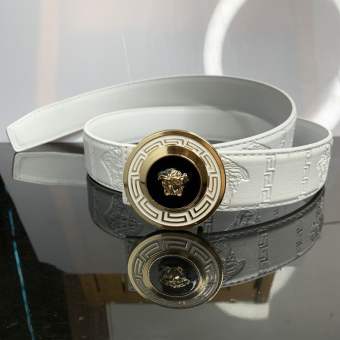 Thắt lưng dây nịt nam màu trắng tặng đinh đục lỗ