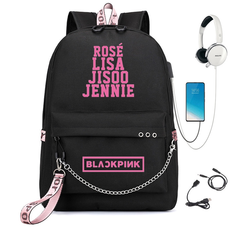Blackpink School Bag - Large Capacity Breathable Usb Charging