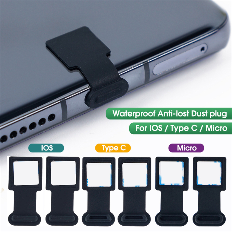 1 chiếc phích cắm chống bụi điện thoại di động bằng silicon chống thất lạc vỏ bảo vệ cổng sạc chống bụi tương thích với iphone ios type-c micro
