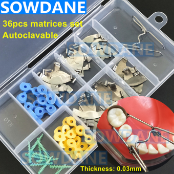 36 Cáibộ Nha Khoa Yên Xe Viền Kim Loại Ma Trận Ma Trận Đa Năng Bộ Có Lò Xo Kẹp Nha Khoa Ma Trận Ma Trận