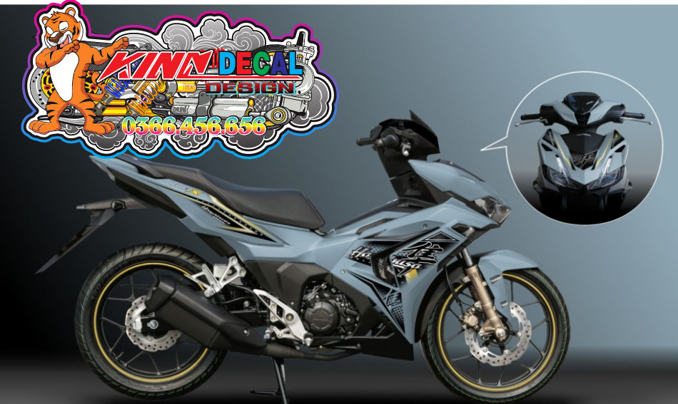 Tem Rời Winner X V3 2022 mẫu hayabusa màu xám đen vàng trắng