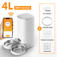ROJECO 4L อัตโนมัติ Pet Cat Feeder WiFi/ปุ่ม Smart Auto Feeder สำหรับแมวสุนัขระยะไกล WIFI/ปุ่มควบคุม Pet Feeder Cat Food Dispenser อุปกรณ์เสริม