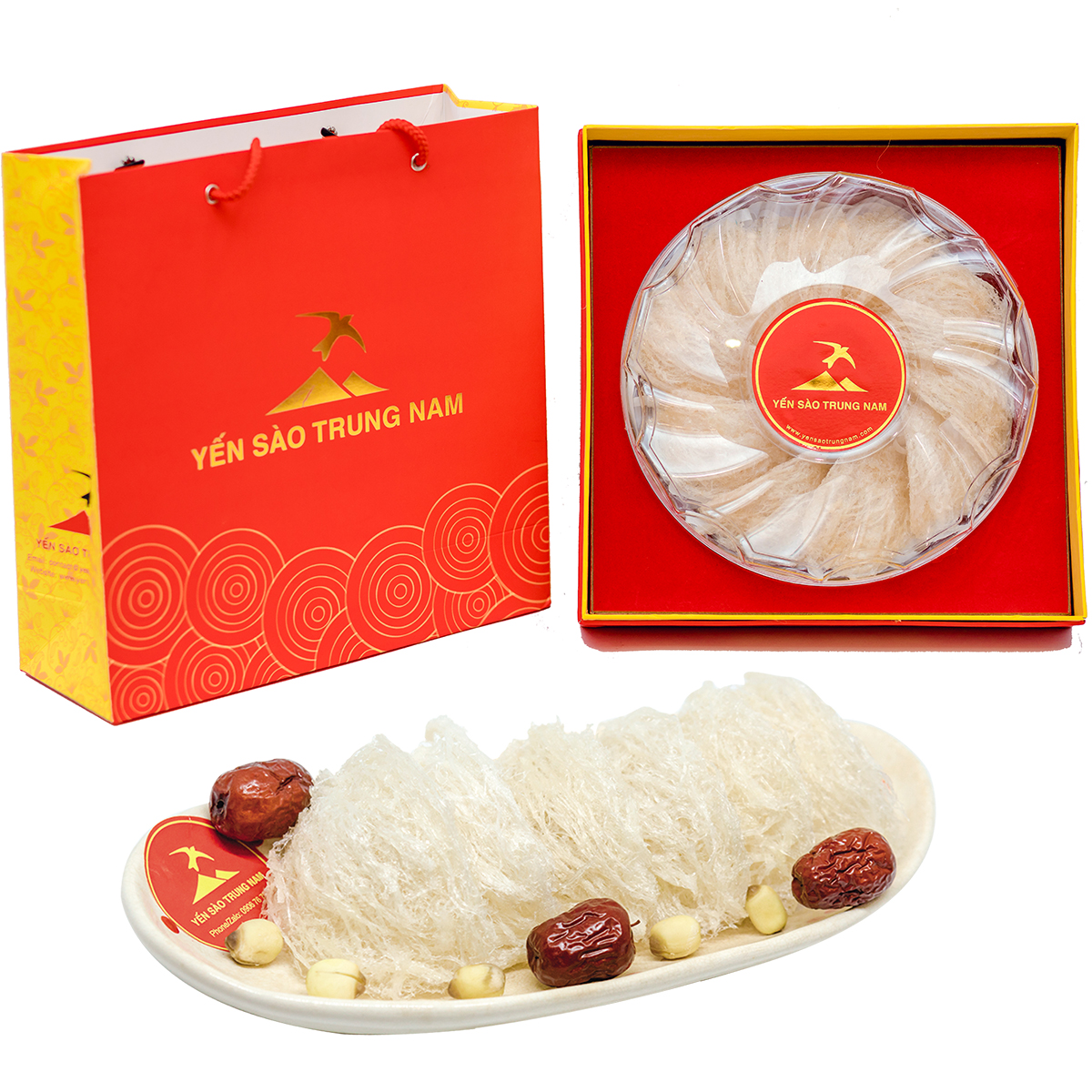 Yến Sào Tinh Chế (12 Tổ /100g/Hộp) Tổ yến thô (còn lông) tự nhiên, nguyên chất đã được nhặt sạch lông- Hộp quà tặng- Yến Sào Trung Nam (Sản phẩm bổ dưỡng cho trẻ em, người già và phụ nữ...)