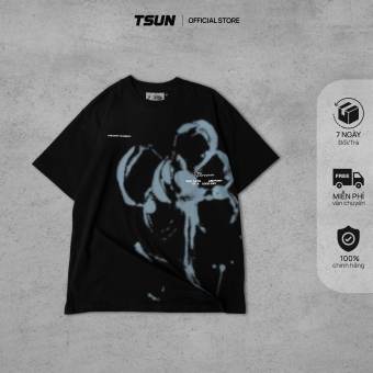Áo Thun TSUN Florence Tee - Đen - [UNISEX] - In - Thêu Tay Áo