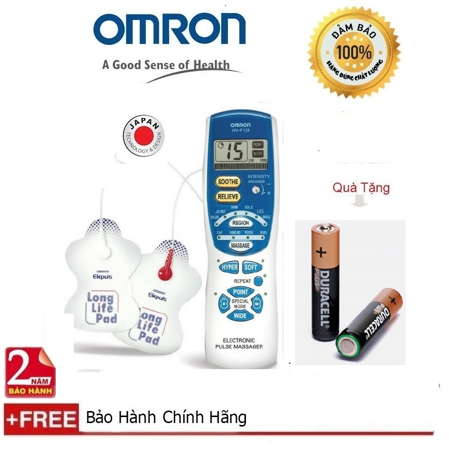 Máy mát xa xung điện omron hv-f128 +bảo hành 24 tháng