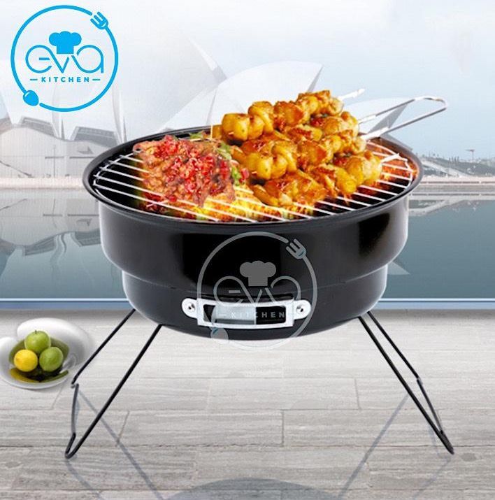 Bếp Nướng Than Hoa Tròn Có Chân Bếp Cao Portable Barbecue