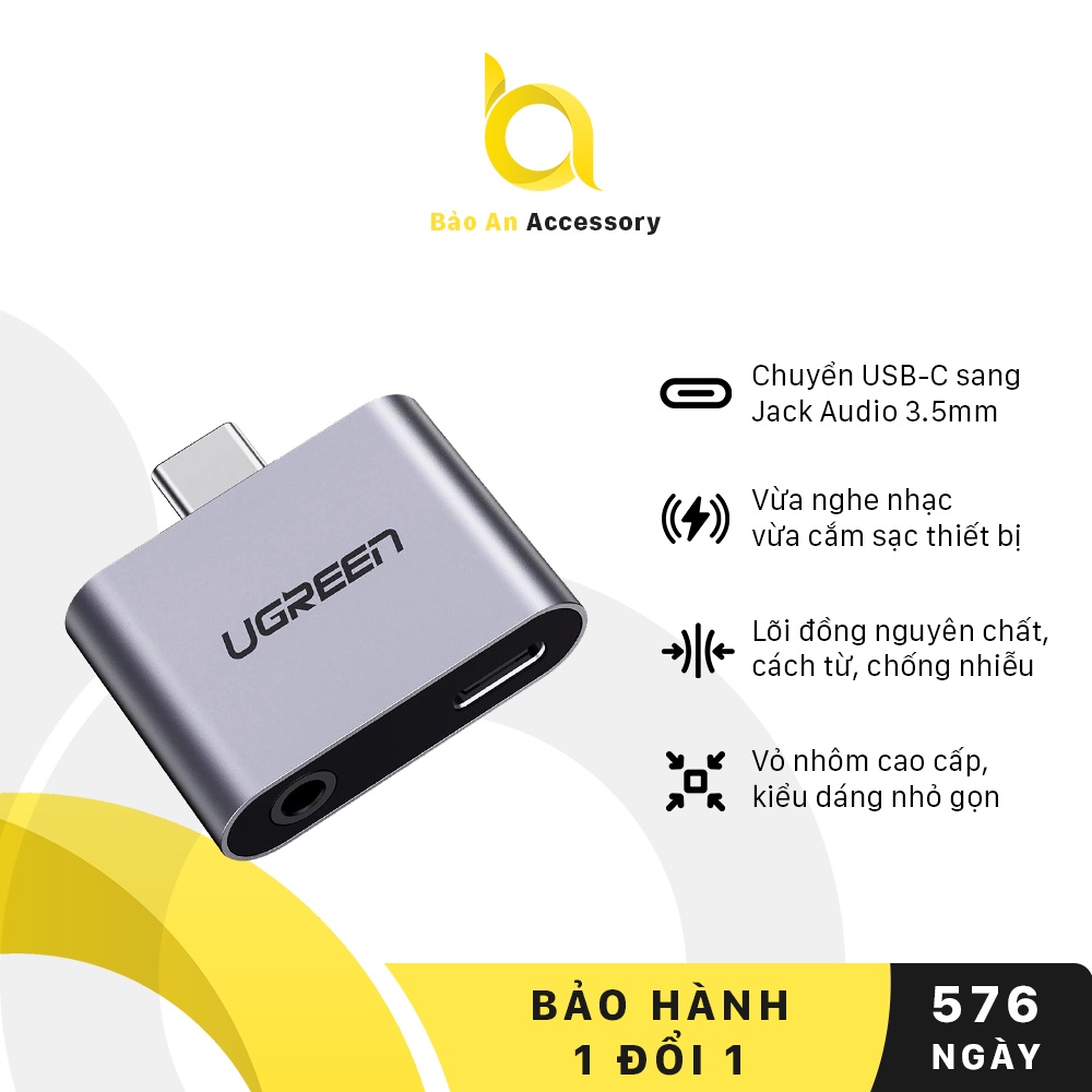 Đầu chuyển đổi usb type-c ra 3.5mm và sạc nhanh cổng type-c chuẩn pd cm193 70312 - hàng chính hãng