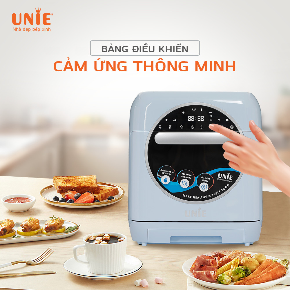 Nồi chiên hơi nước UNIE STEAM COLOR, dung tích 15L Chiên hấp thông minh 2 trong 1