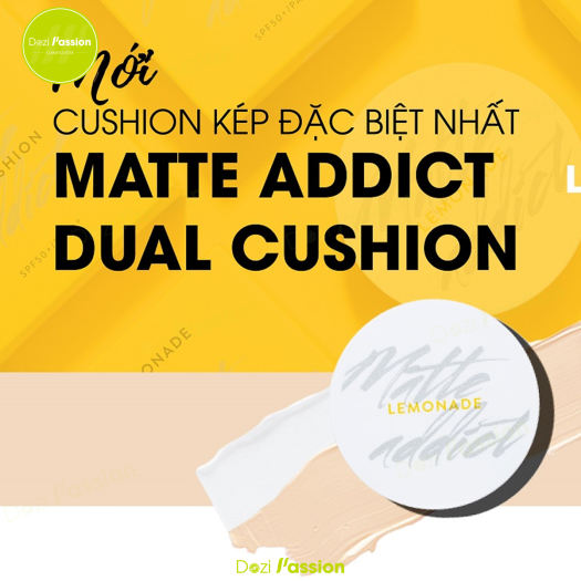 Phấn Nước Lemonade Che Phủ Tốt Bền Màu Kiềm Dầu Có Kèm Face Filler - Lemonade Matte Addict Dual Cushion 16g