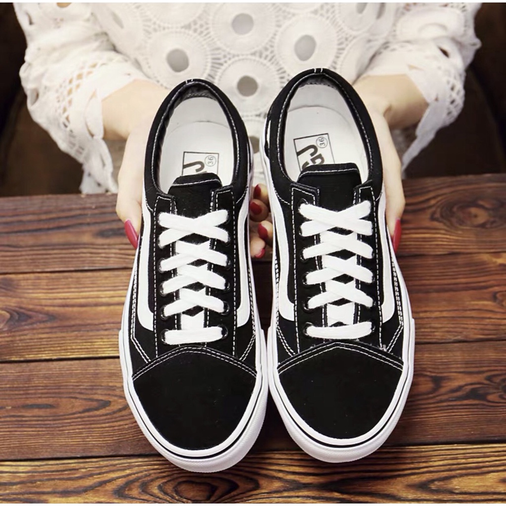 Giày thể thao 𝐕𝐀𝐍𝐒 Vaul Đen Trắng giày sneaker vans Đen 2022