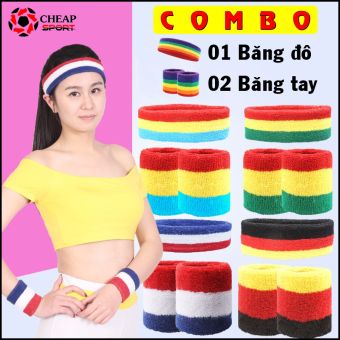 Set 02 Băng Cổ Tay + 01 Băng Đô Thể Thao Nam Nữ Thấm Mồ Hôi Cao Cấp Dùng Cho Tập Gym Bóng Rổ Cầu Lông Tennis Chạy Bộ Bóng Đá Bóng Chuyền Đạp Xe Yoga