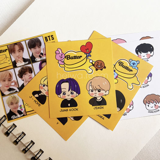 Set sticker hình dán thành viên các nhóm nhạc BTS - Butter trang trí sổ DIY theo phong cách Hàn Quốc