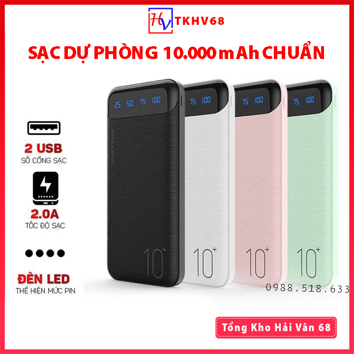 Sạc dự phòng 10000 mAh, pin sạc dự phòng, cục sạc dự phòng, sac dư phòng, sac du phong, pin dự phòng Wk 161 bảo hành 1 năm