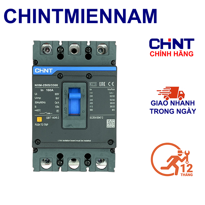 Aptomat khối nxm chint mccb 3p-160a-200a-250a