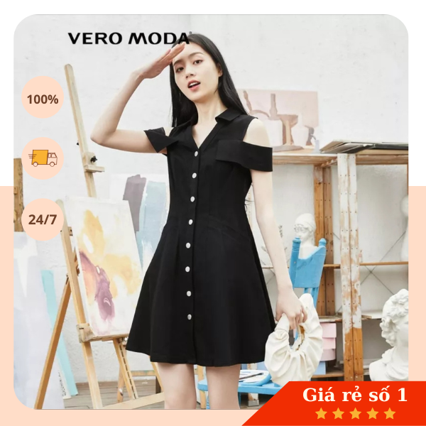 Đầm chữ A denim cách điệu - Đầm Vero moda sale
