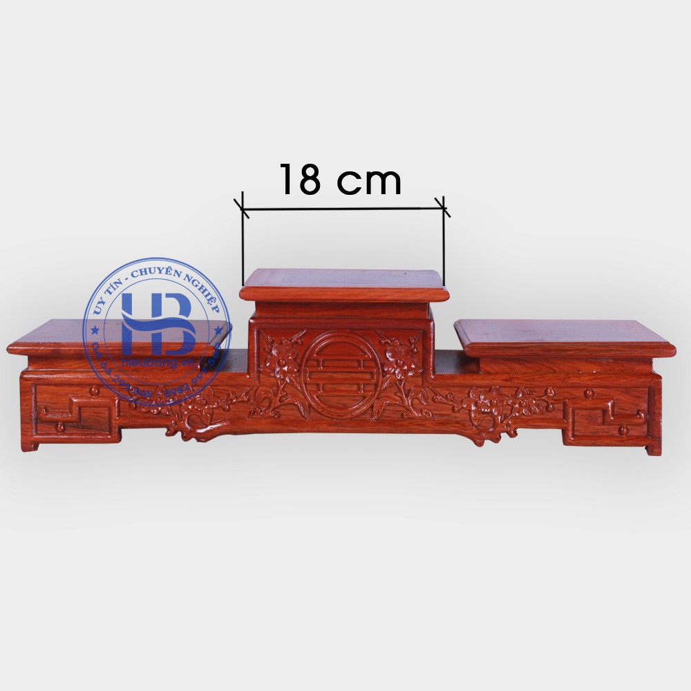 Tam sơn gỗ hương Đế tam kê bát hương Tam cấp thờ-đế bát hương Kích thước mặt 18cm