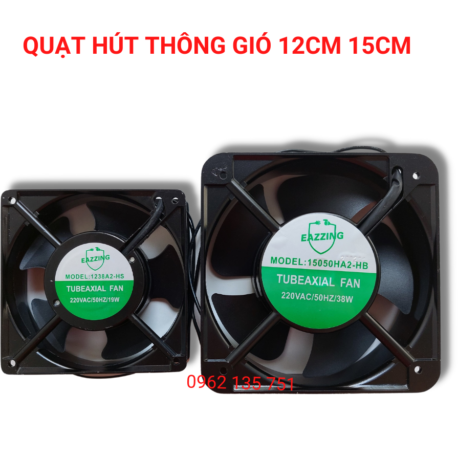 Quạt hút thông gió, thoáng khí, hút mùi, hút khói 12cm 15cm