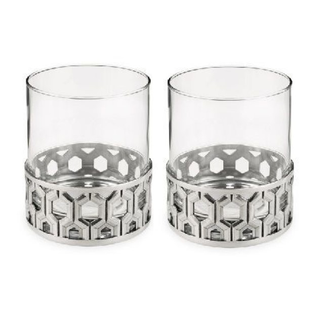 Gambar Royal Selangor Bar Collection Pewter Hexagon Whisky Tumbler Pair Gift