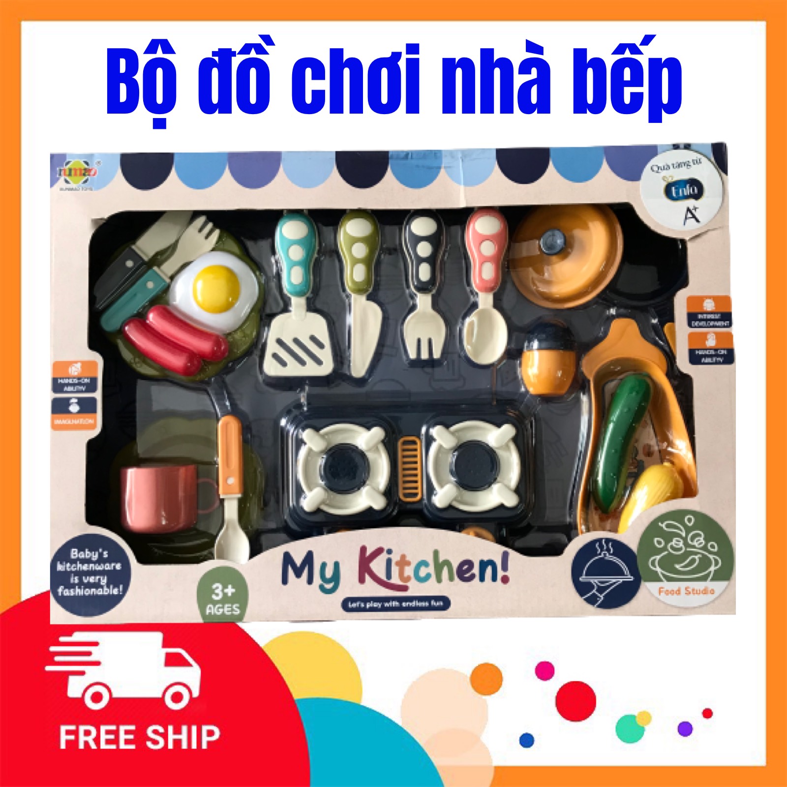 Bộ đồ chơi nhà bếp cho bé quà tặng sữa enfa - oanh vũ