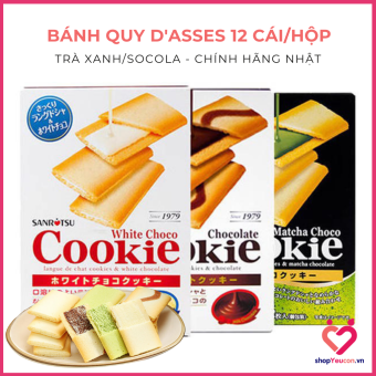 Bánh Quy D'asses 12 Cái/Hộp Vị Trà Xanh, Socola Nhật Bản