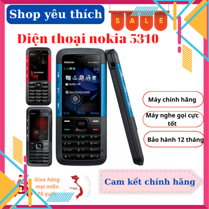 Điện thoại Nokia 5310 Xpressmusic hàng chính hãng main zin thiết kế nhỏ gọn kèm pin sạc-Bảo hành 1 năm