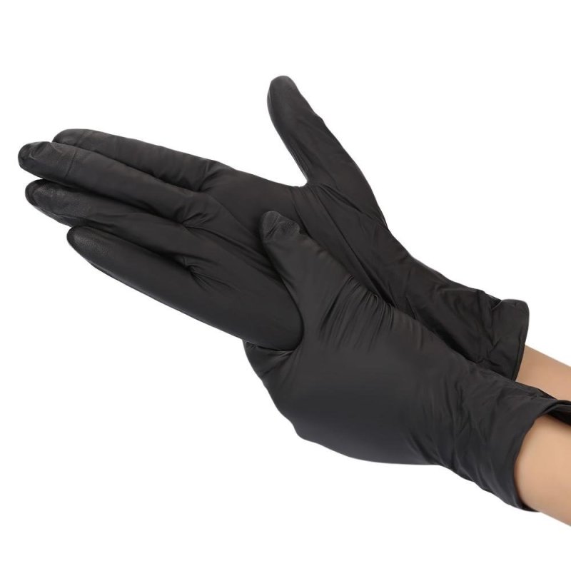 Buy 100pcs Disposable Powder Free Black Nitrile Gloves - intl Singapore