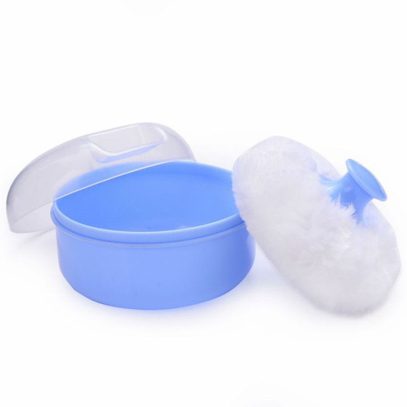 Buy Baby Soft Face Body Cosmetic Powder Puff Sponge Box Case Container Blue Singapore
