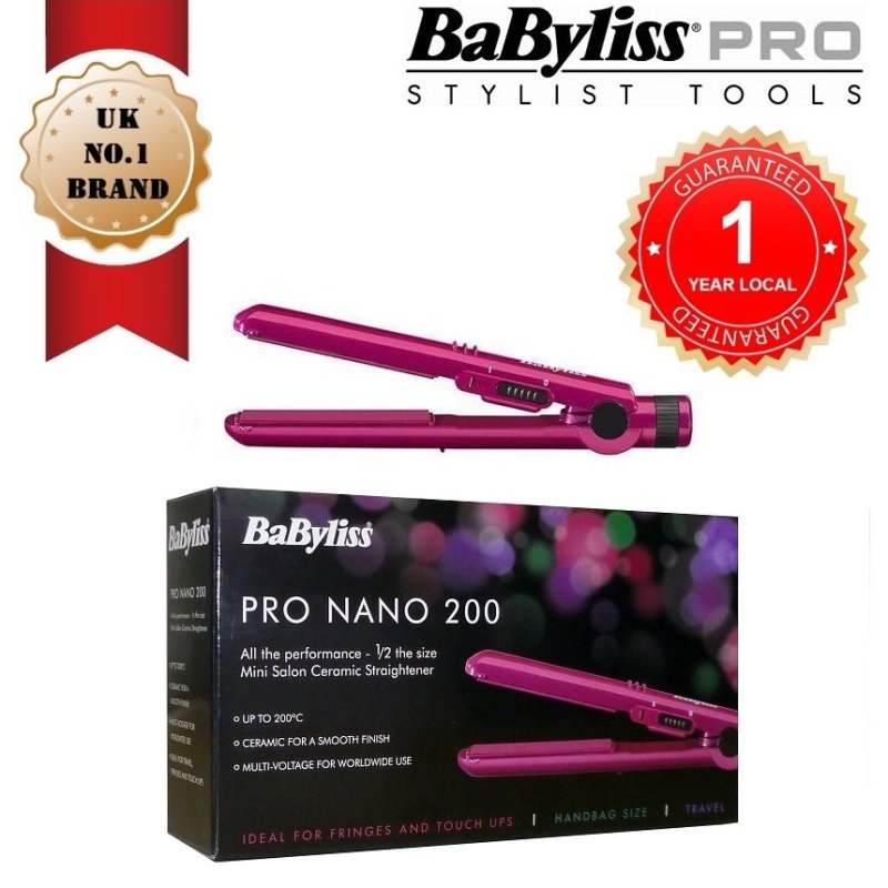 Buy BABYLISS 2860BDU Pro 200 Nano Ceramic Mini Hair Straightener for Travel Singapore