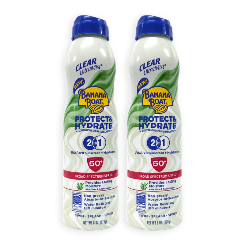 Buy Banana Boat SPF 50+ Protect And Hydrate 2 in 1 Sunscreen + Moisturiser 170g x 2 Bottles - 9208 Singapore