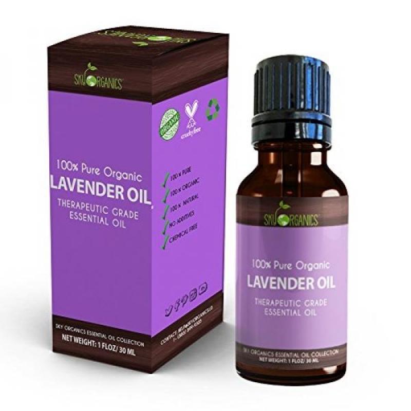 Buy Best Lavender Essential Oil By Sky Organics-100% Organic, Pure Therapeutic French Lavender Oil For Diffuser, Aromatherapy, Headache, Pain, Meditation, Anxiety, Sleep-Perfect For Candles & Massage 1oz Singapore
