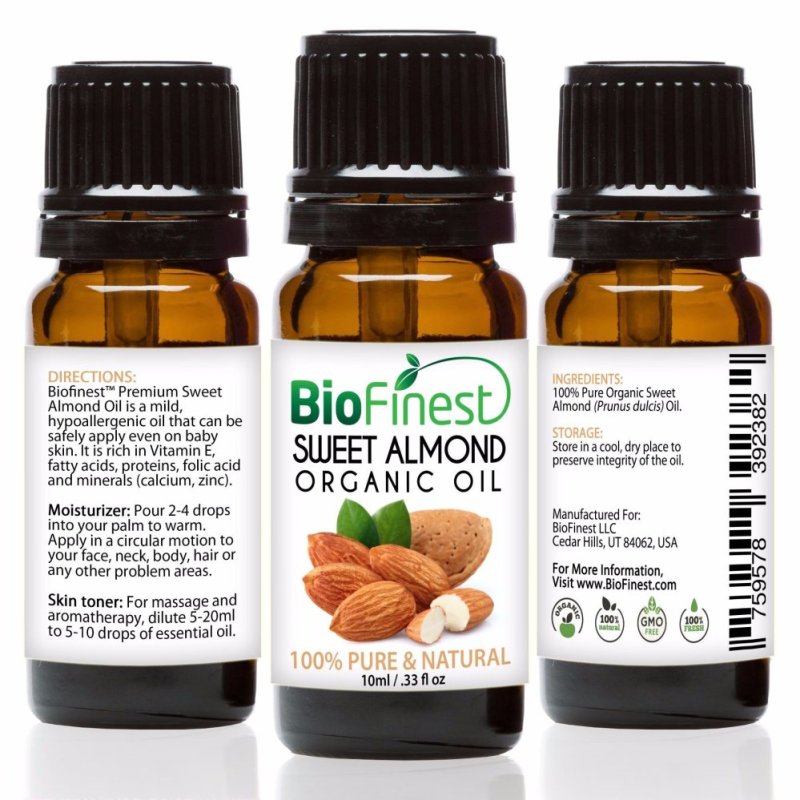 Buy Biofinest Sweet Almond Organic Oil (100% Pure Organic Carrier Oil) 10ml Singapore