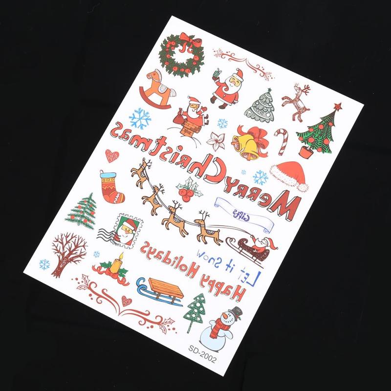 Buy Christmas Tree Tattoo Stickers Painting Temporary Waterproof Glitter Tattoos Singapore